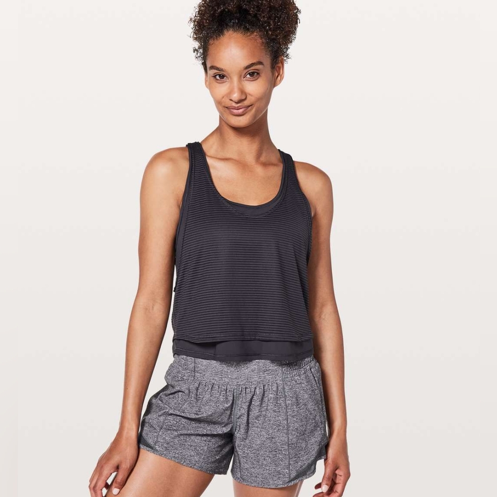 lululemon athletica Black Striped Tank Top